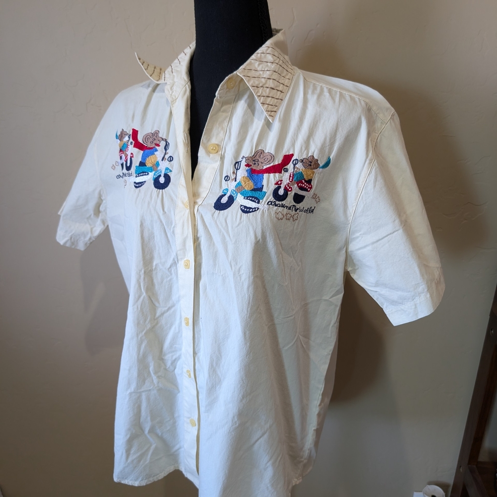 Embroidered Short Sleeve Women's Top